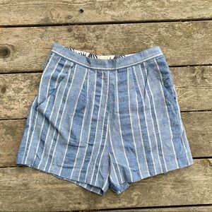 Blue/White Bridge & Burn FREYA Shorts - Surf Stripe XS
